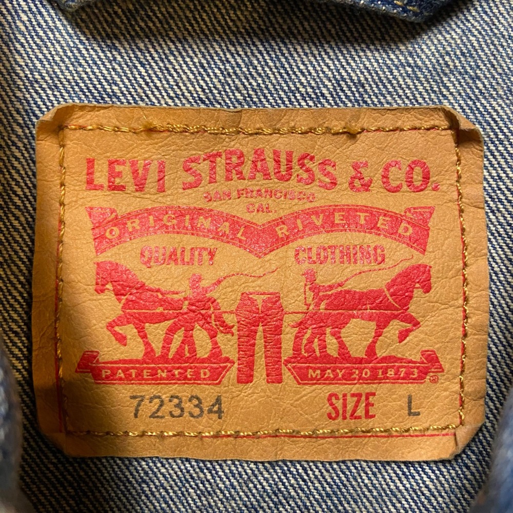 Levi's Trucker Jacket Men Large Blue Denim 72334 Medium Wash Classic Coat Cotton - Picture 3 of 11